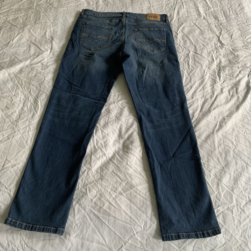 Izod‎ 38x32 Comfort Stretch 221 Straight Fit Denim Jeans Blue, Men
